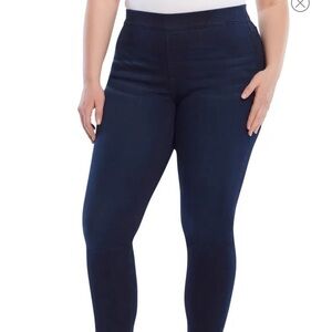 JEN7 by 7 For All Mankind Dark Wash Pull-on Stretch Jeggings Denim Skinny Jeans